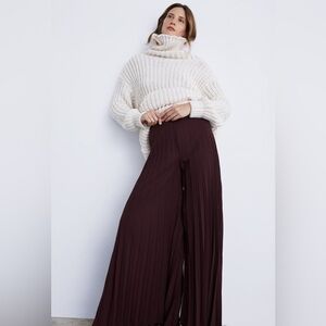 Zara Burgundy Pleated Pants NWT